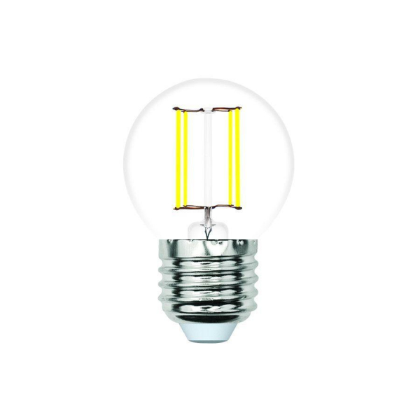 Лампа светодиодная филаментная Volpe E27 4W 3000K прозрачная LED-G45-4W/3000K/E27/CL/SLF UL-00008304 Лампа светодиодная филаментная Volpe E27 4W 3000K прозрачная LED-G45-4W/3000K/E27/CL/SLF UL-00008304