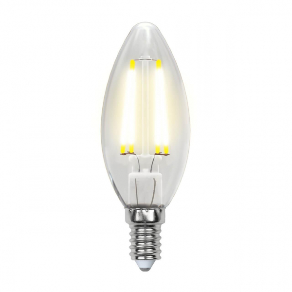 Лампа светодиодная филаментная Uniel E14 5W 3000K прозрачная LED-C35-5W/WW/E14/CL/MB GLM10TR UL-00002367 Лампа светодиодная филаментная Uniel E14 5W 3000K прозрачная LED-C35-5W/WW/E14/CL/MB GLM10TR UL-00002367