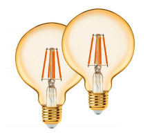 Набор светодиодных филаментных диммируемых ламп (2 шт.) Eglo E27 6W 2200K янтарь 11784