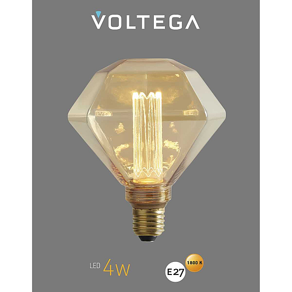 Лампа светодиодная филаментная Voltega 271 E27 4W 1800K желтая 8562