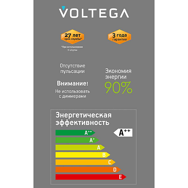 Лампа светодиодная филаментная Voltega 271 E27 4W 1800K желтая 8561