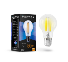 Лампа светодиодная филаментная диммируемая Voltega E27 8W 2800К прозрачная VG10-А1E27warm8W-FD 5489