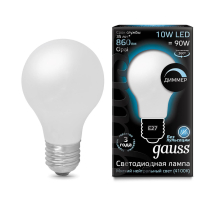 Лампа светодиодная диммируемая Gauss филаментная E27 10W 4100К матовая 102202210-D