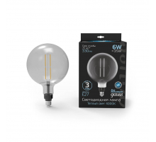 Лампа светодиодная филаментная Gauss E27 6W 4000K серая 154802205