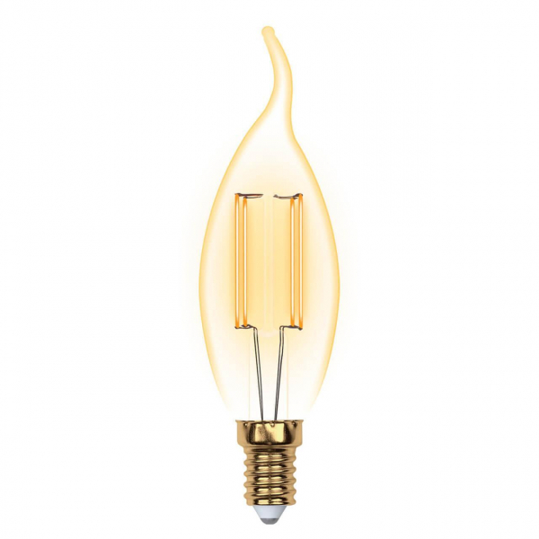 Лампа светодиодная филаментная Uniel E14 5W 2250K прозрачная LED-CW35-5W/GOLDEN/E14 GLV21GO UL-00002397 Лампа светодиодная филаментная Uniel E14 5W 2250K прозрачная LED-CW35-5W/GOLDEN/E14 GLV21GO UL-00002397