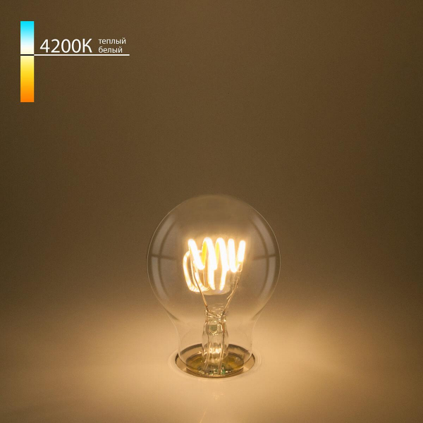 Лампа светодиодная филаментная Elektrostandard E27 6W 4200K прозрачная a048303 Лампа светодиодная филаментная Elektrostandard E27 6W 4200K прозрачная a048303
