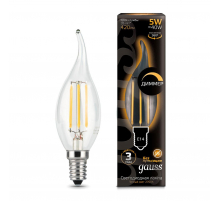 Лампа светодиодная диммируемая Gauss филаментная E14 5W 2700К прозрачная 104801105-D