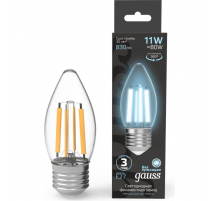 Лампа светодиодная филаментная Gauss E27 11W 4100K прозрачная 103802211