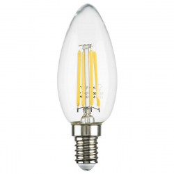 Лампа светодиодная филаментная Lightstar LED Filament E14 6W 3000K свеча прозрачная 933502