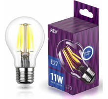 Лампа светодиодная филаментная REV Deco Premium A60 E27 11W нейтральный белый свет груша 32478 2