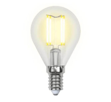 Лампа светодиодная филаментная Uniel E14 7,5W 3000K прозрачная LED-G45-7,5W/WW/E14/CL GLA01TR UL-00003250