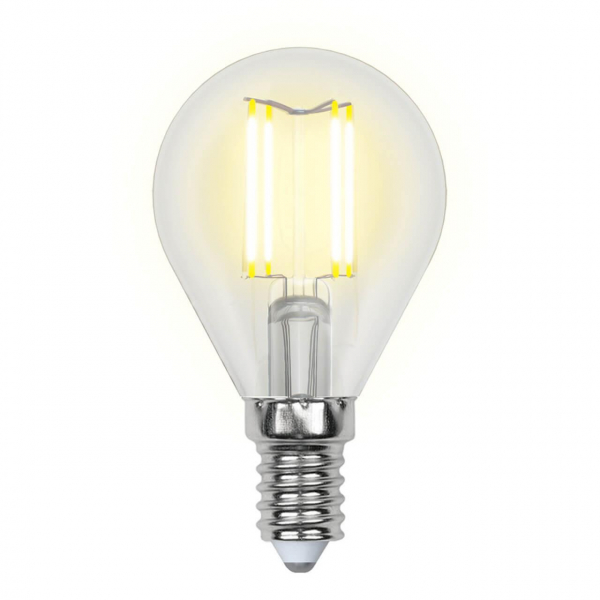 Лампа светодиодная филаментная Uniel E14 6W 3000K прозрачная LED-G45-6W/WW/E14/CL GLA01TR UL-00002201 Лампа светодиодная филаментная Uniel E14 6W 3000K прозрачная LED-G45-6W/WW/E14/CL GLA01TR UL-00002201