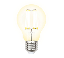 Лампа светодиодная филаментная Uniel E27 10W 3000K прозрачная LED-A60-10W/WW/E27/CL PLS02WH UL-00002625