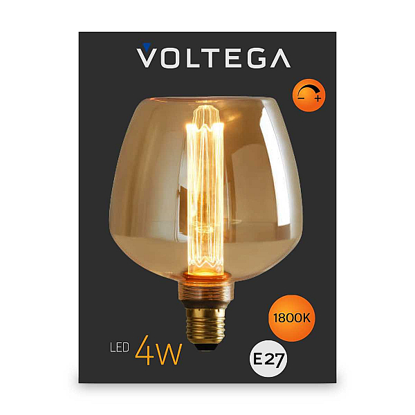 Лампа светодиодная филаментная Voltega 271 E27 4W 1800K желтая 8544