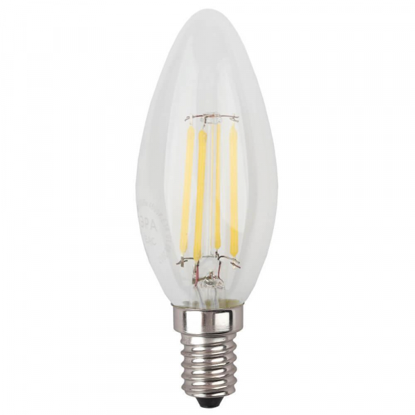 Лампа светодиодная филаментная ЭРА E14 7W 4000K прозрачная F-LED B35-7W-840-E14 Б0027943 Лампа светодиодная филаментная ЭРА E14 7W 4000K прозрачная F-LED B35-7W-840-E14 Б0027943
