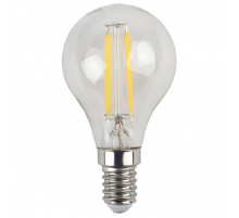 Лампа светодиодная филаментная ЭРА E14 5W 4000K прозрачная F-LED P45-5W-840-E14 Б0019007