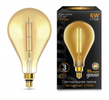 Лампа светодиодная филаментная Gauss E27 6W 2700K янтарная 179802118