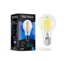 Лампа светодиодная филаментная диммируемая Voltega E27 8W 4000К прозрачная VG10-А1E27cold8W-FD 5490