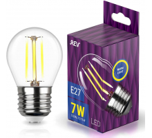 Лампа светодиодная филаментная REV G45 E27 7W 2700K DECO Premium теплый свет шар 32443 0