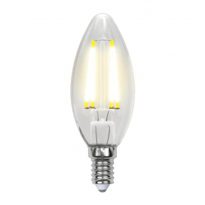 Лампа светодиодная филаментная Uniel E14 7,5W 4000K прозрачная LED-C35-7,5W/NW/E14/CL GLA01TR UL-00003247