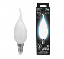 Лампа светодиодная филаментная Gauss E14 9W 4100К матовая 104201209