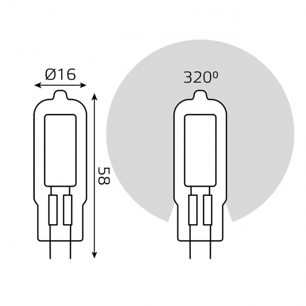 Лампа светодиодная Gauss G4 4.5W 4100K прозрачная 107807204 Лампа светодиодная Gauss G4 4.5W 4100K прозрачная 107807204