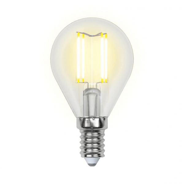 Лампа светодиодная филаментная Uniel E14 5W 3000K прозрачная LED-G45-5W/WW/E14/CL/MB GLM10TR UL-00002369 Лампа светодиодная филаментная Uniel E14 5W 3000K прозрачная LED-G45-5W/WW/E14/CL/MB GLM10TR UL-00002369