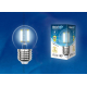 Лампа светодиодная филаментная Uniel E27 6W 4000K прозрачная LED-G45-6W/NW/E27/CL GLA01TR UL-00002208