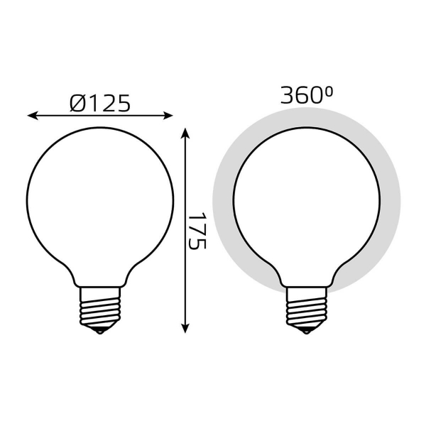 Лампа светодиодная филаментная Gauss E27 10W 3000К матовая 187202110 Лампа светодиодная филаментная Gauss E27 10W 3000К матовая 187202110