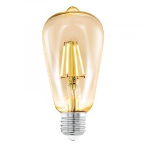 Лампа светодиодная филаментная Eglo E27 4W 2200К янтарь 11521