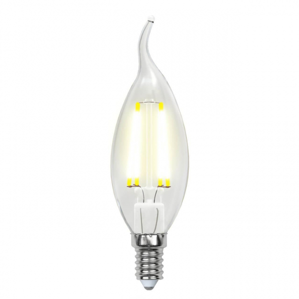 Лампа светодиодная филаментная Uniel E14 6W 4000K прозрачная LED-CW35-6W/NW/E14/CL GLA01TR UL-00002229 Лампа светодиодная филаментная Uniel E14 6W 4000K прозрачная LED-CW35-6W/NW/E14/CL GLA01TR UL-00002229