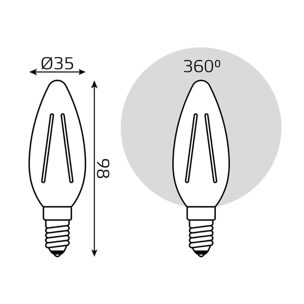 Лампа светодиодная филаментная диммируемая Gauss E14 7W 4100K прозрачная 103801207-S Лампа светодиодная филаментная диммируемая Gauss E14 7W 4100K прозрачная 103801207-S