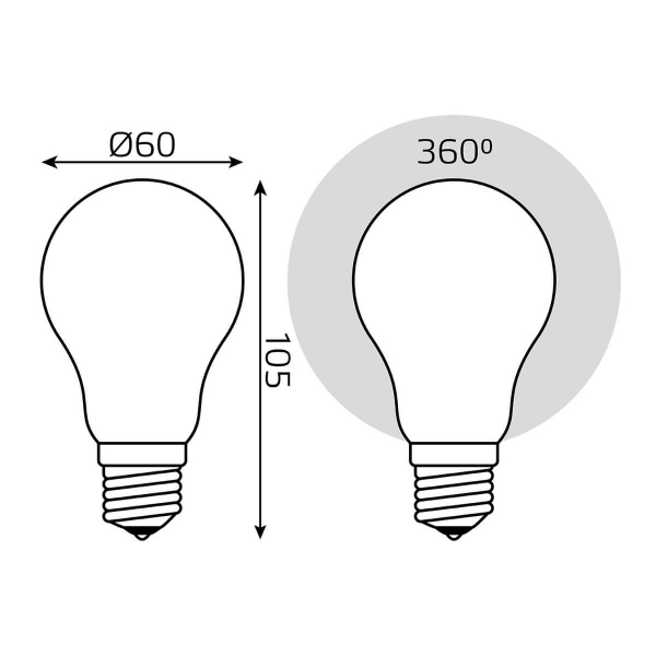 Лампа светодиодная филаментная Gauss E27 10W 2700К матовая 102202110 Лампа светодиодная филаментная Gauss E27 10W 2700К матовая 102202110