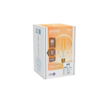 Лампа светодиодная диммируемая филаментная Gauss Smart Home Filament E27 7W 2500K золотистая 1320112