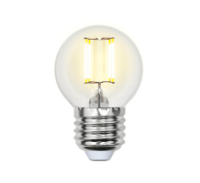 Лампа светодиодная филаментная Uniel E27 5W 3000K прозрачная LED-G45-5W/WW/E27/CL/MB GLM10TR UL-00002370