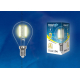 Лампа светодиодная филаментная Uniel E14 6W 3000K прозрачная LED-G45-6W/WW/E14/CL GLA01TR UL-00002201