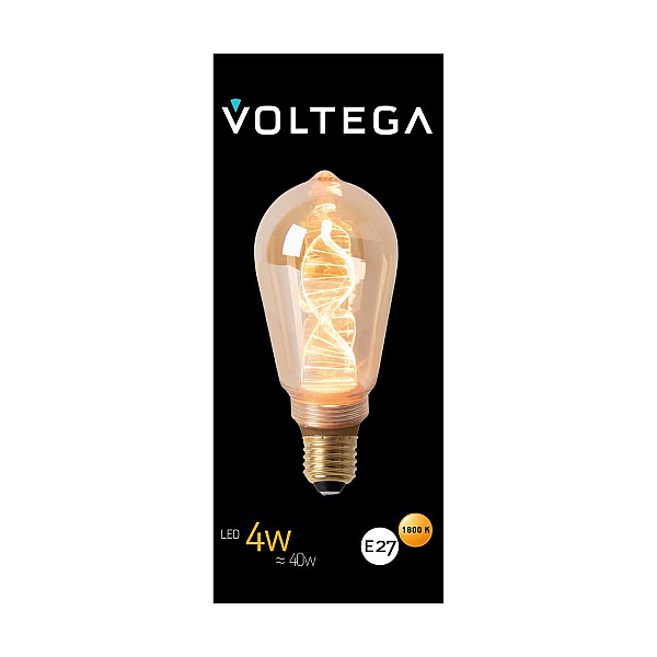 Лампа светодиодная филаментная Voltega 271 E27 4W 1800K янтарная 8593