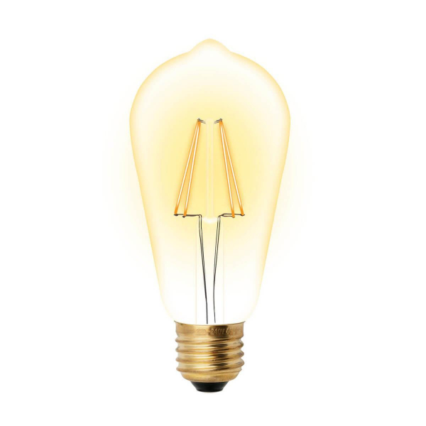 Лампа светодиодная филаментная Uniel E27 5W 2250K прозрачная LED-ST64-5W/GOLDEN/E27 GLV22GO UL-00002360 Лампа светодиодная филаментная Uniel E27 5W 2250K прозрачная LED-ST64-5W/GOLDEN/E27 GLV22GO UL-00002360