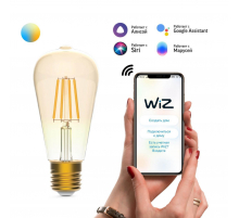 Лампа светодиодная диммируемая филаментная Gauss Smart Home Filament E27 6,5W 2000-5500K золотистая 1310112