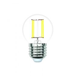 Лампа светодиодная филаментная Volpe E27 6W 3000K прозрачная LED-G45-6W/3000K/E27/CL/SLF UL-00008308