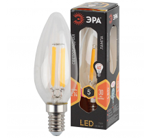 Лампа светодиодная филаментная ЭРА E14 5W 2700K прозрачная F-LED B35-5W-827-E14 Б0043435