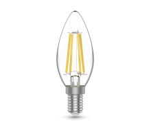 Лампа светодиодная филаментная Gauss E14 4,5W 2700К прозрачная 1031115