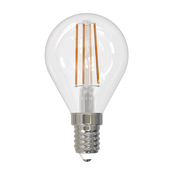 Лампа светодиодная филаментная Uniel E14 9W 3000K прозрачная LED-G45-9W/3000K/E14/CL PLS02WH UL-00005172 Лампа светодиодная филаментная Uniel E14 9W 3000K прозрачная LED-G45-9W/3000K/E14/CL PLS02WH UL-00005172