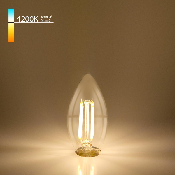 Лампа светодиодная филаментная Elektrostandard BLE1426 E14 9W 4200K прозрачная a050132 Лампа светодиодная филаментная Elektrostandard BLE1426 E14 9W 4200K прозрачная a050132
