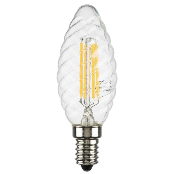 Лампа светодиодная филаментная Lightstar LED Filament E14 6W 3000K свеча прозрачная 933702 Лампа светодиодная филаментная Lightstar LED Filament E14 6W 3000K свеча прозрачная 933702