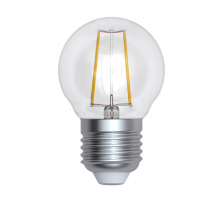 Лампа светодиодная филаментная Uniel E27 9W 4000K прозрачная LED-G45-9W/4000K/E27/CL PLS02WH UL-00005175