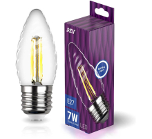 Лампа светодиодная филаментная REV TC37 E27 7W нейтральный белый свет свеча на ветру 32491 1