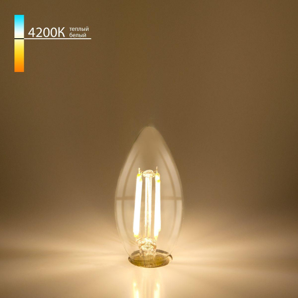 Лампа светодиодная филаментная Elektrostandard E14 7W 4200K прозрачная a049116 Лампа светодиодная филаментная Elektrostandard E14 7W 4200K прозрачная a049116