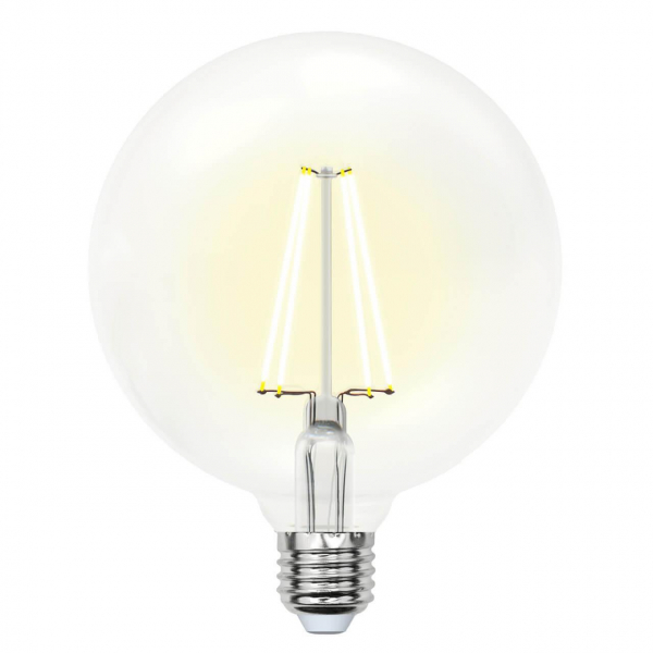 Лампа светодиодная филаментная Uniel E27 10W 3000K прозрачная LED-G125-10W/WW/E27/CL PLS02WH 10534 Лампа светодиодная филаментная Uniel E27 10W 3000K прозрачная LED-G125-10W/WW/E27/CL PLS02WH 10534