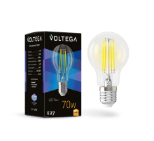 Лампа светодиодная филаментная Voltega E27 7W 3000K прозрачная 7225